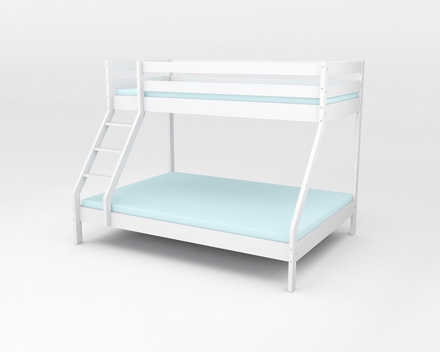 Łóżko piętrowe sosnowe MIKE_DENIS białe