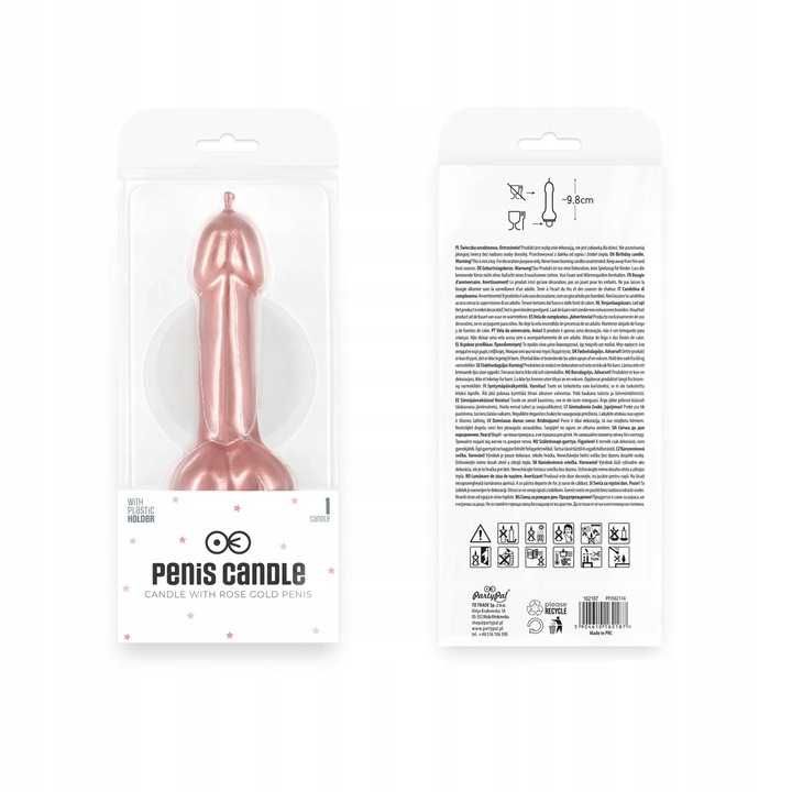 Świeczka na Wieczór Panieński Penis Rose Gold Dekoracja Tort