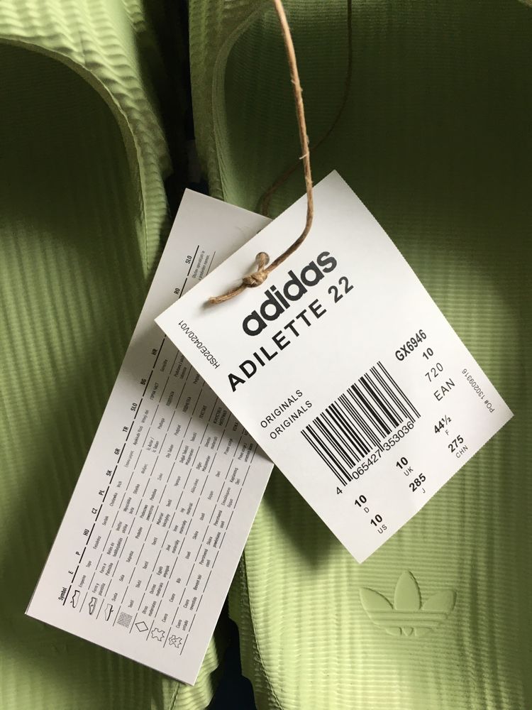 Nowe klapki Adidas Adilette 22 green magic lime 44 1/2EU