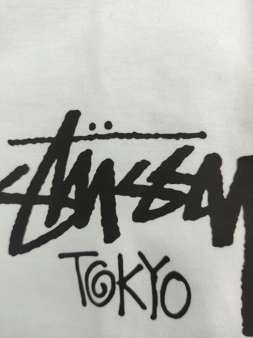 Біла футболка Stussy tokio y2k sk8 оверсайз М розмір белая футболка