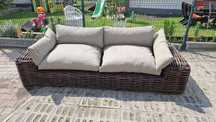 Kanapa Sofa rattanowa naturalny oplot GRUBY poduszki JAK NOWE XL 280cm
