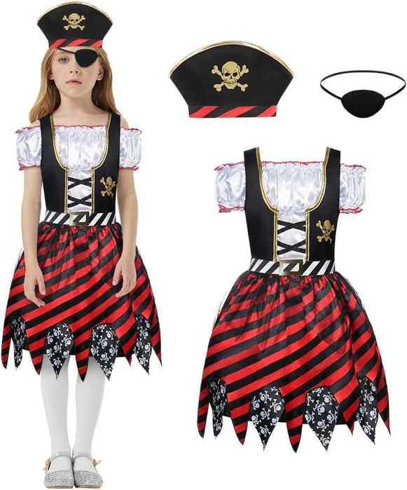 Strój piratki dziecięcy KORSARKA pirat PIRACI karnawał BAL 122 cm K525