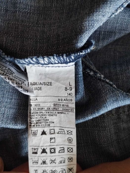 Camisa de ganga da Benetton, de menino/rapaz