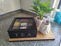 Caixa de chá em madeira