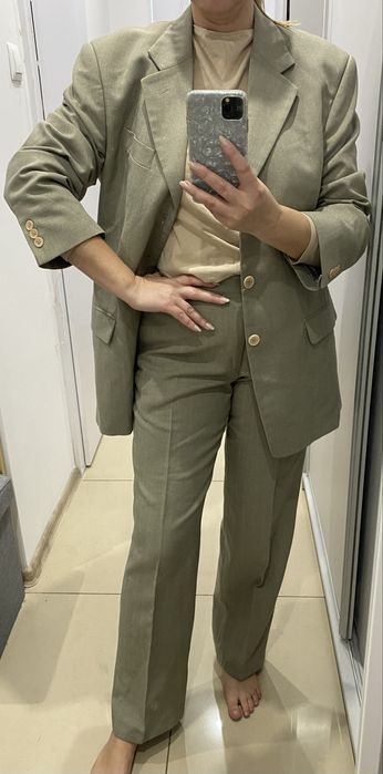 Garnitur męski damski oversize enzo xl beżowo szaro zielonkawy