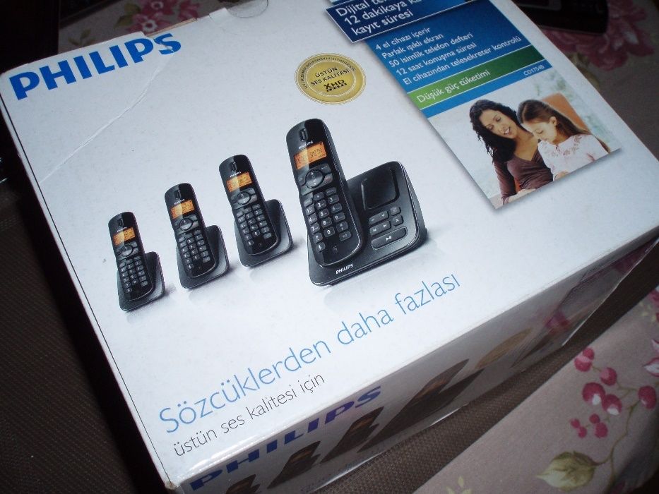 Telefon bezprzewodowy 2 słuchawki stacjonarny PHILIPS CD155 sekretarka