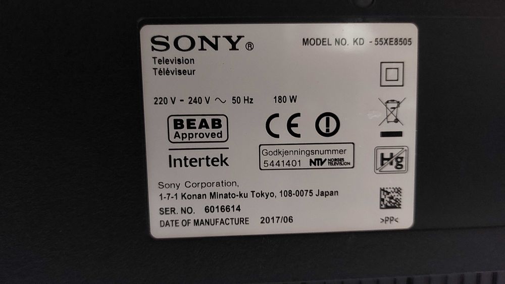 TV sony model KD-55XE8505 - cały na części