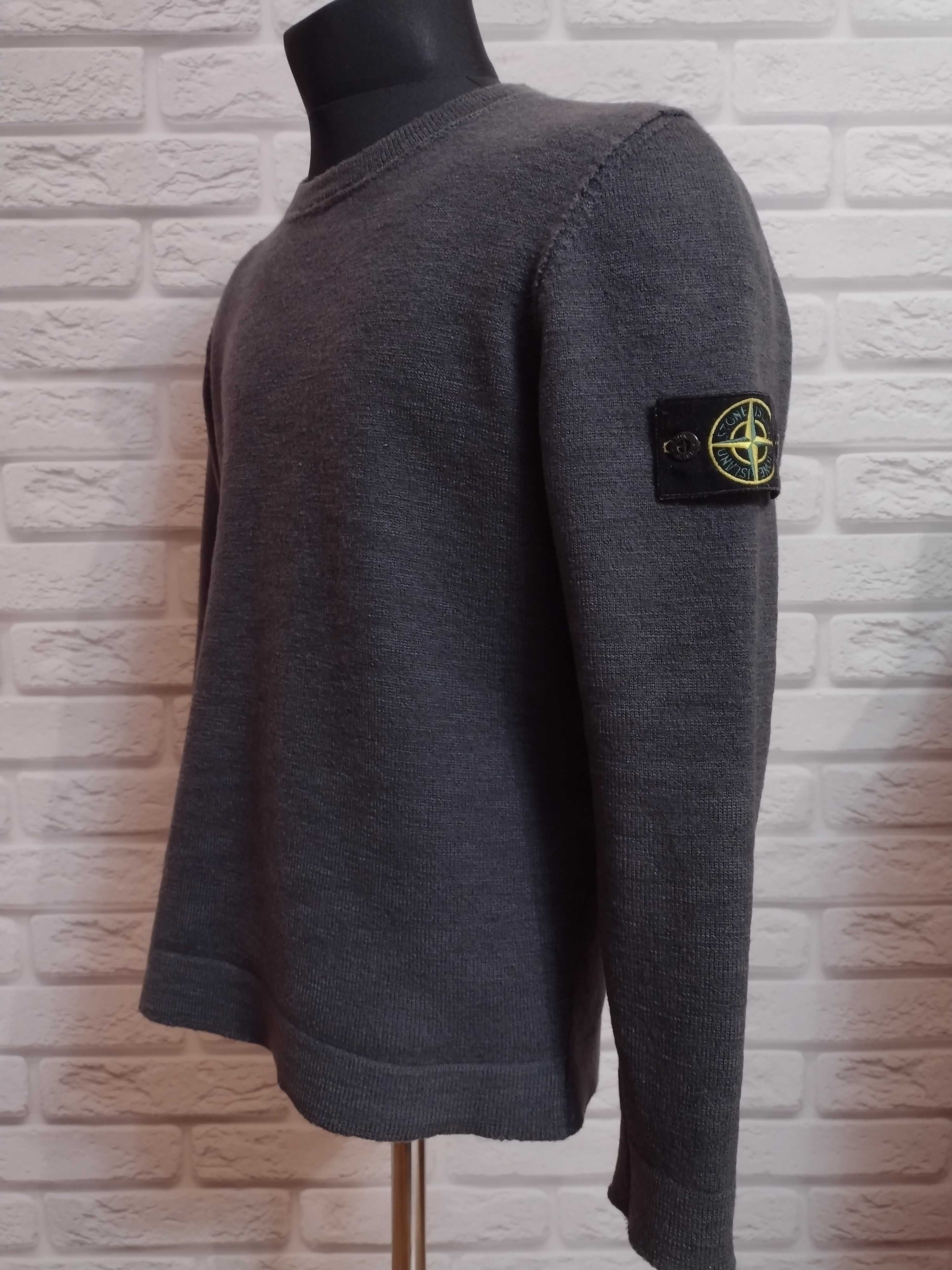 Шерстяной трикотажный вязаный свитшот stone island