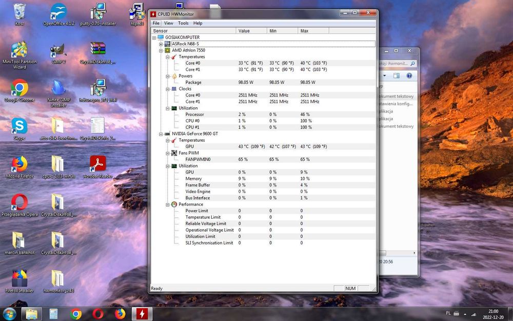 Stary komputer stacjonarny 4GB RAM dysk 320GB 2 systemy