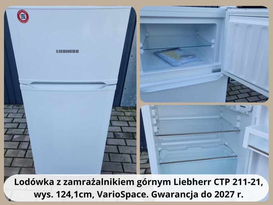 Lodówka zamrażalnikiem górnym Liebherr CTP 211.Gwar. do 2027, 124,1cm.
