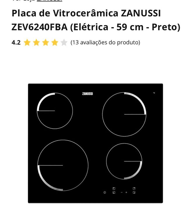 Placa de vitroceramica ZANUSSI