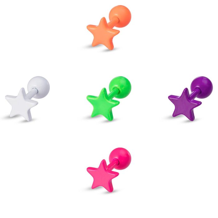 Набір різнокольорових сережок для вуха