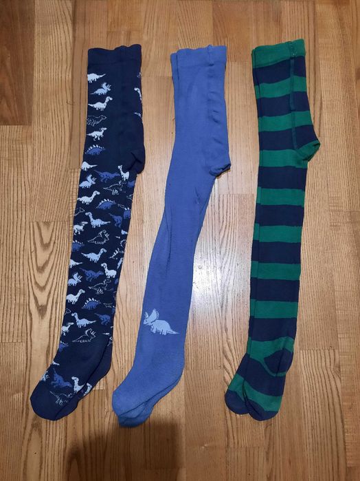 Rajstopy r.110/116 Tchibo ciepłe rajstopy chłopięce TCM 3pak dinozaury