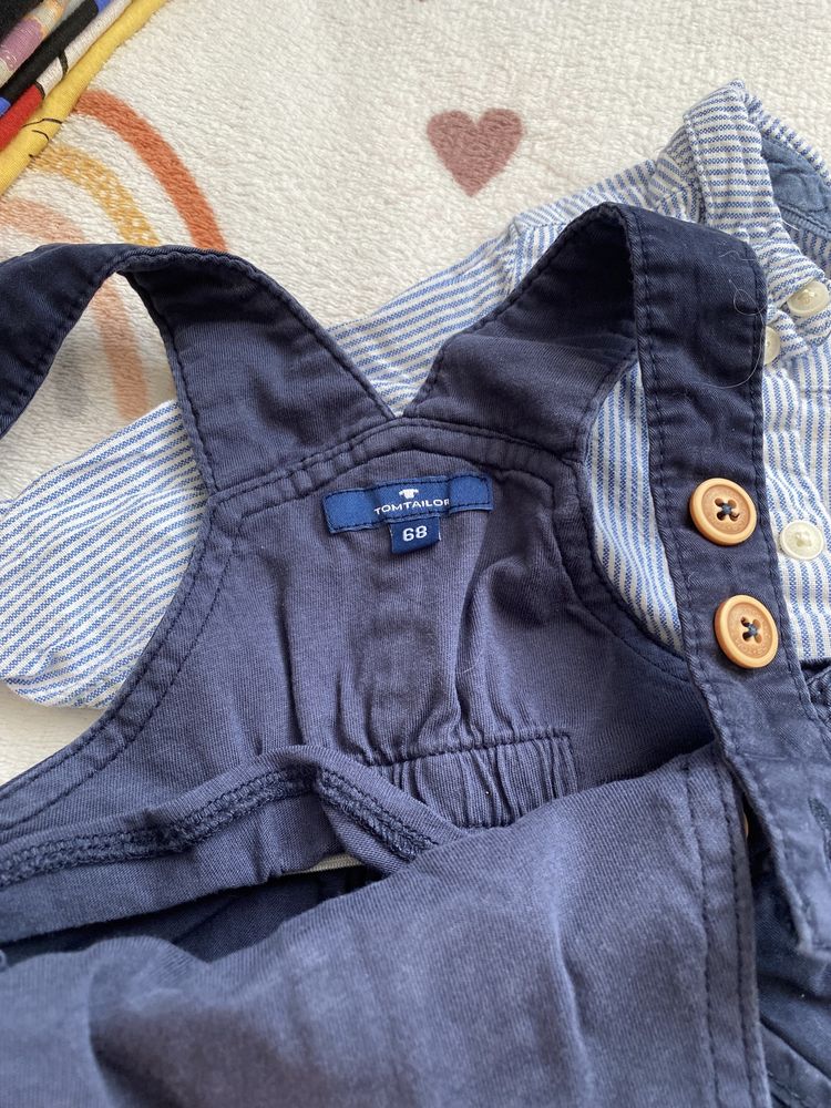 Komplet na lato h&m 68 ogrodniczki tom tailor