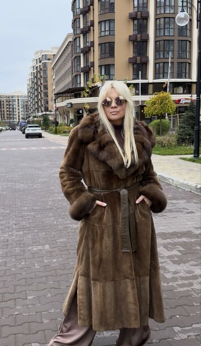 Шуба норкова з соболем баргузин