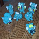 Kolekcjonerskie Figurki Słonie,  zabawki Kinder 7 szt.