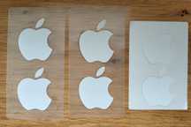 Oryginalne naklejki iPhone Apple jabłuszko białe 14,5x7,3 cm zestaw 2