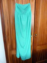 Vestido comprido Cai-cai verde