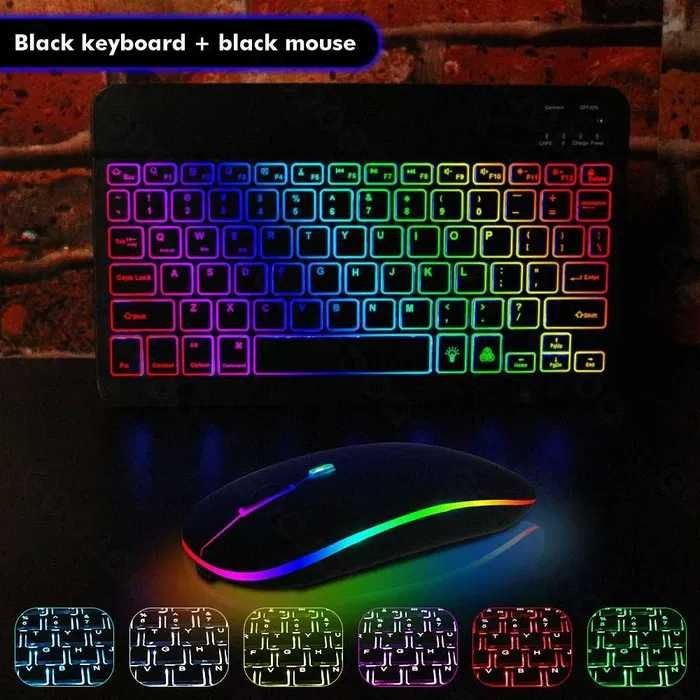 Mini teclado e rato RGB, jogo pc, carregador usb, cabo tipo c - novos