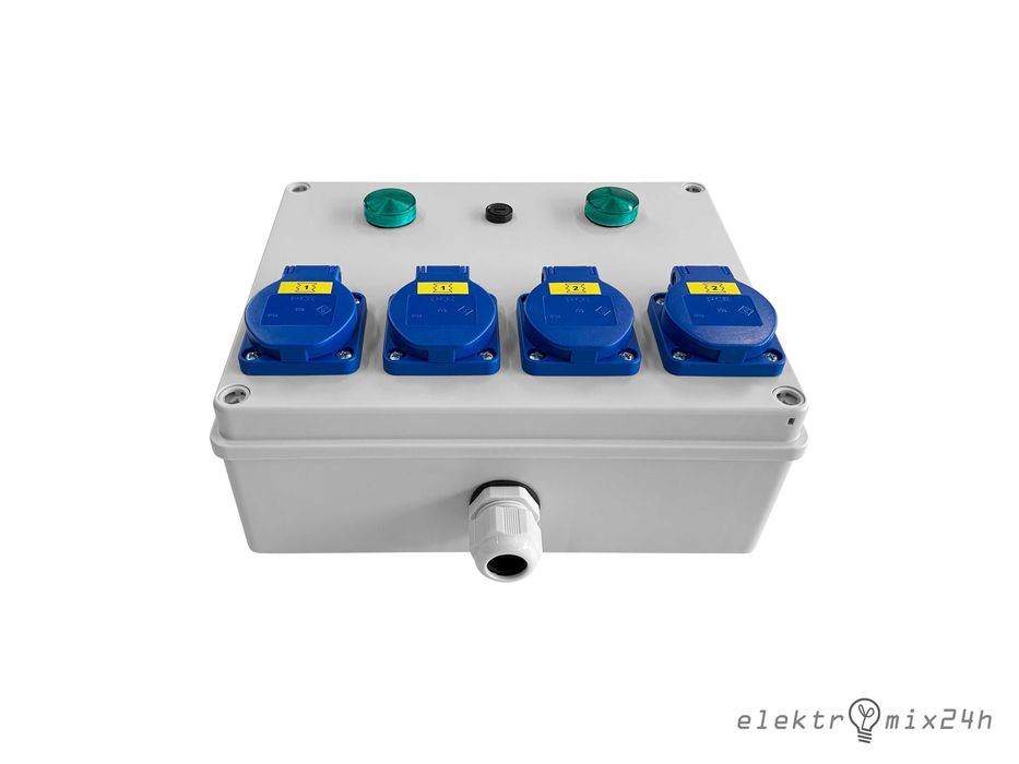 Rozdzielnica przenośna sterowana pilotem, gotowa, gniazda 4x16A 230V