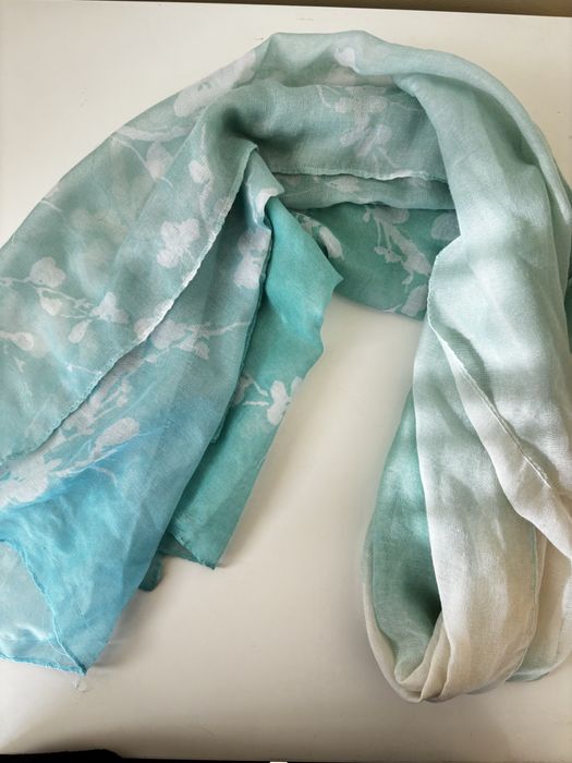 Lenço echarpe verde agua