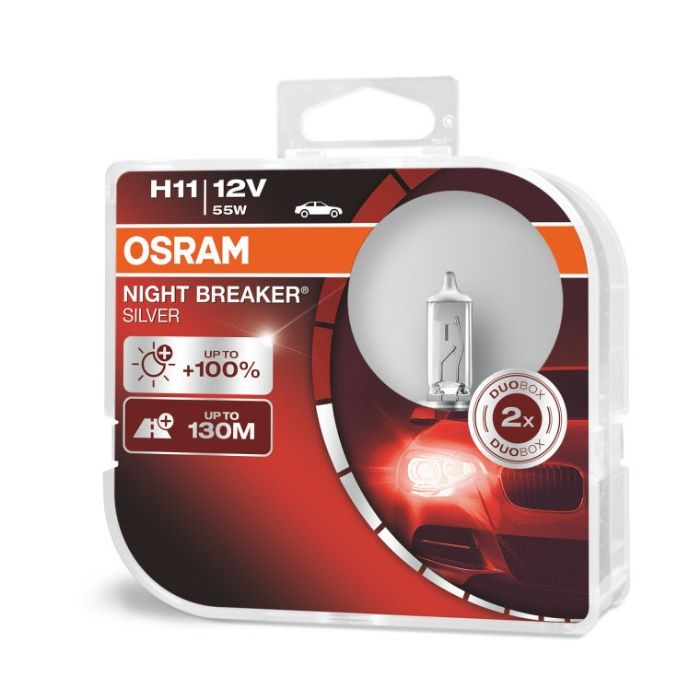 Lâmpadas Osram Night Breaker Silver +100% H1/H4/H7/H11 - Portes Grátis