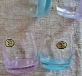 8 Copos de Cristal da Boémia coloridos Vintage
