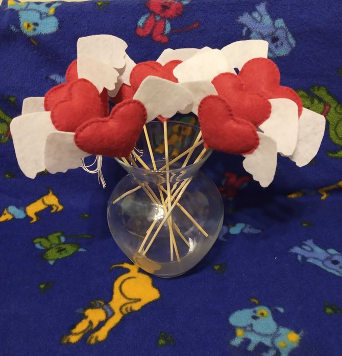 Сердце серце сердечко валентинка Валентина ангел на палочке