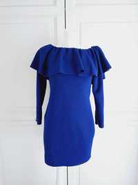 Kobaltowa sukienka hiszpanka  Made in Italy r. 36