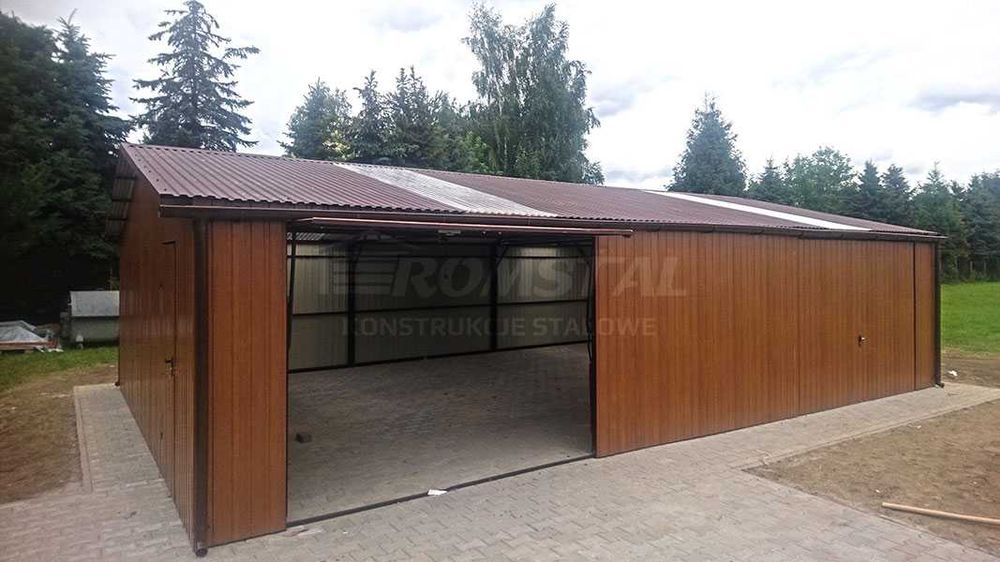 Garaż Blaszany+Zadaszenie Boczne|Magazyn|Konstrukcja Stalowa– ROMSTAL*