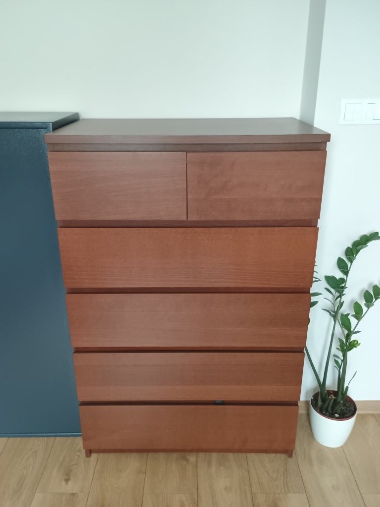 Komplet mebli do sypialni Ikea malm łóżko + szafy hopen