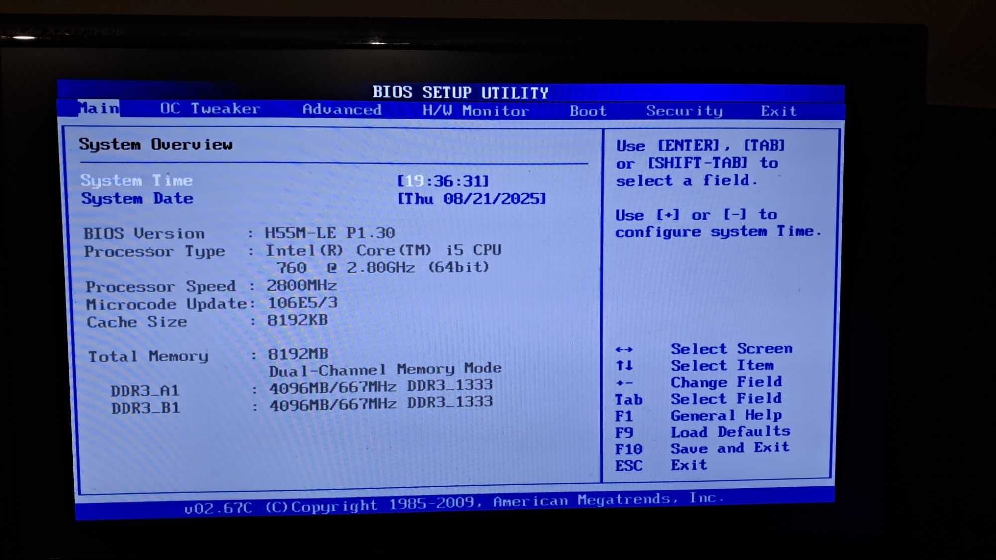 Asrock H-55M-LE  Intel Core i5 (4x2.80GHz)  RAM DDR3 8GB