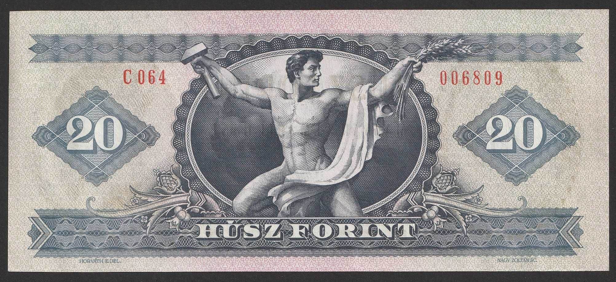 Węgry 20 forint 1980 - stan UNC -