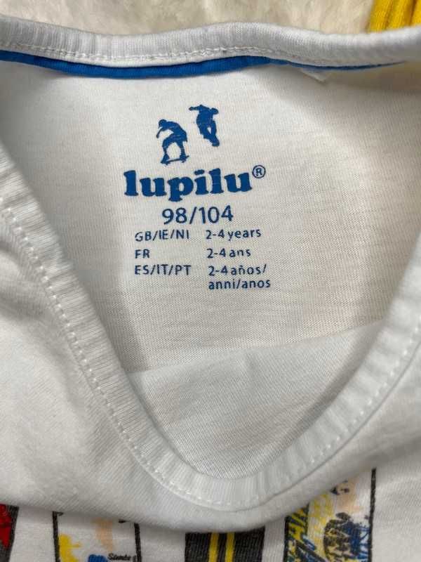 Podkoszulek t-shirt chłopięcy biały bez rękawów Lupilu 98/104