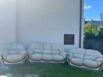 Skórzana sofa plus dwa fotele
