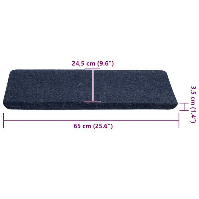 Vidaxl Maty Na Schody Samoprzylepne 30 Szt. Niebieskie 65X24,5X3,5 Cm