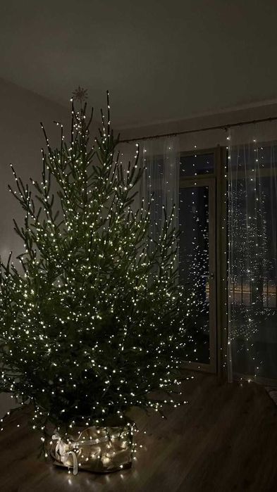 СУПЕР! Гірлянда Роса з пультом. Зелений кабель. На ялинку вікно балкон