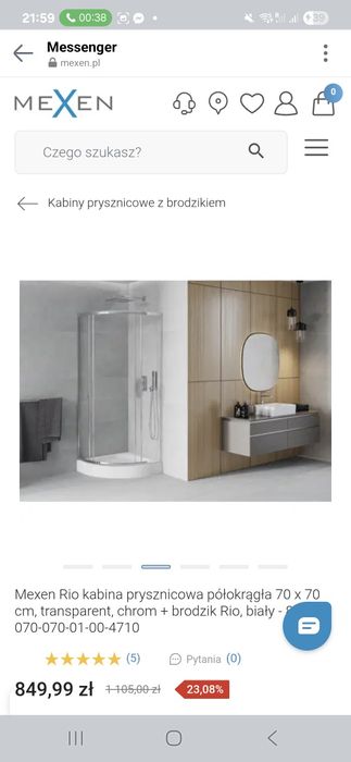 Kabina prysznicowa i brodzik