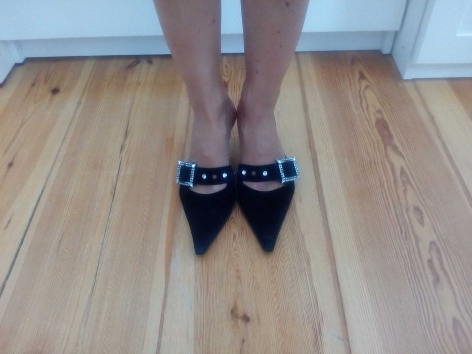 Klapki na szpilce Bagatt, skóra, rozmiar 36, stan bardzo dobry