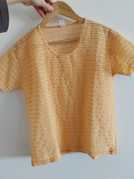 Blusa laranja arejada, tamanho XL/42
