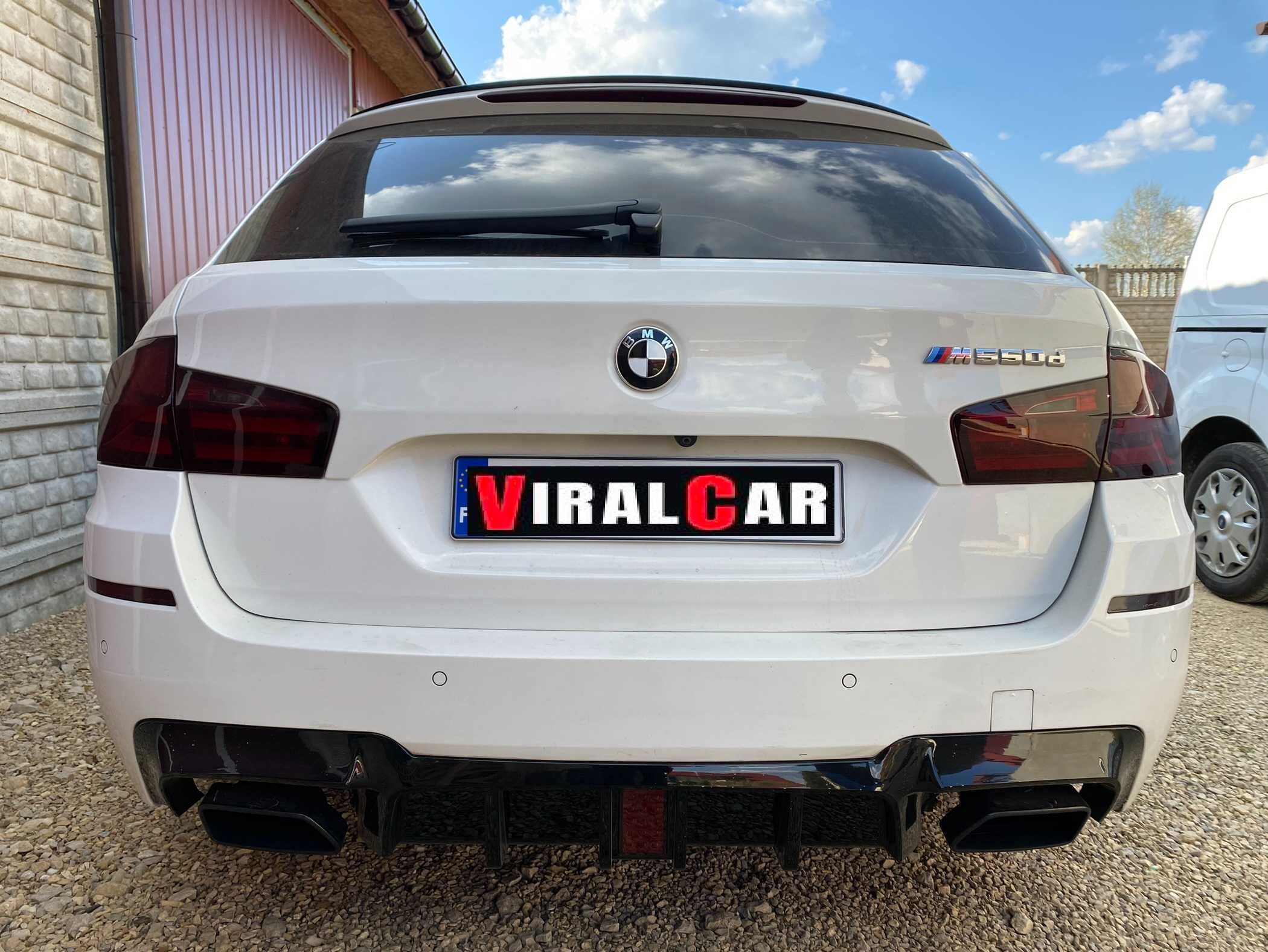 Dyfuzor Dokładka Spoiler LED BMW F10 F11 CZARNY POŁYSK / CARBON