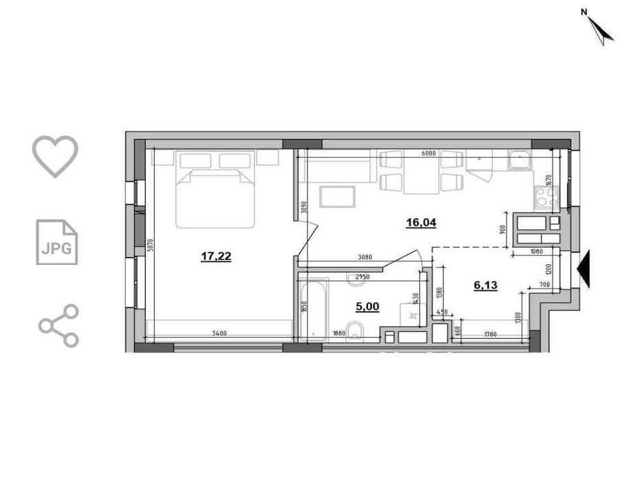 Продаж 1 кім квартира 44,39 м2 ЖК Big Ben, м. Львів