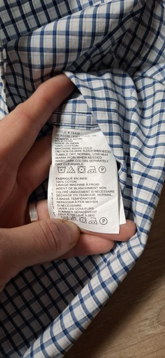 Koszulka męska Timberland, z długim rękawem, w kratkę, logo, premium