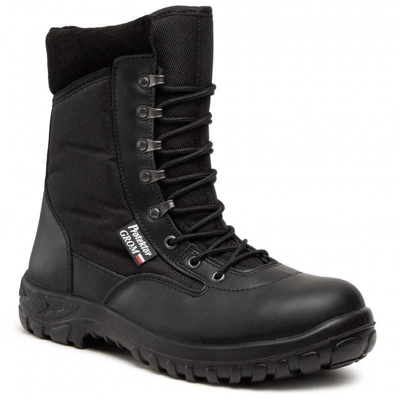 Buty Protektor GROM Czarne (wojskowe, harcerz)