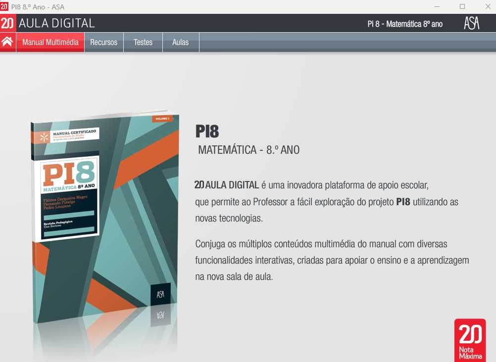 CD e-manual PI 8 Matemática - Apoio ao Professor