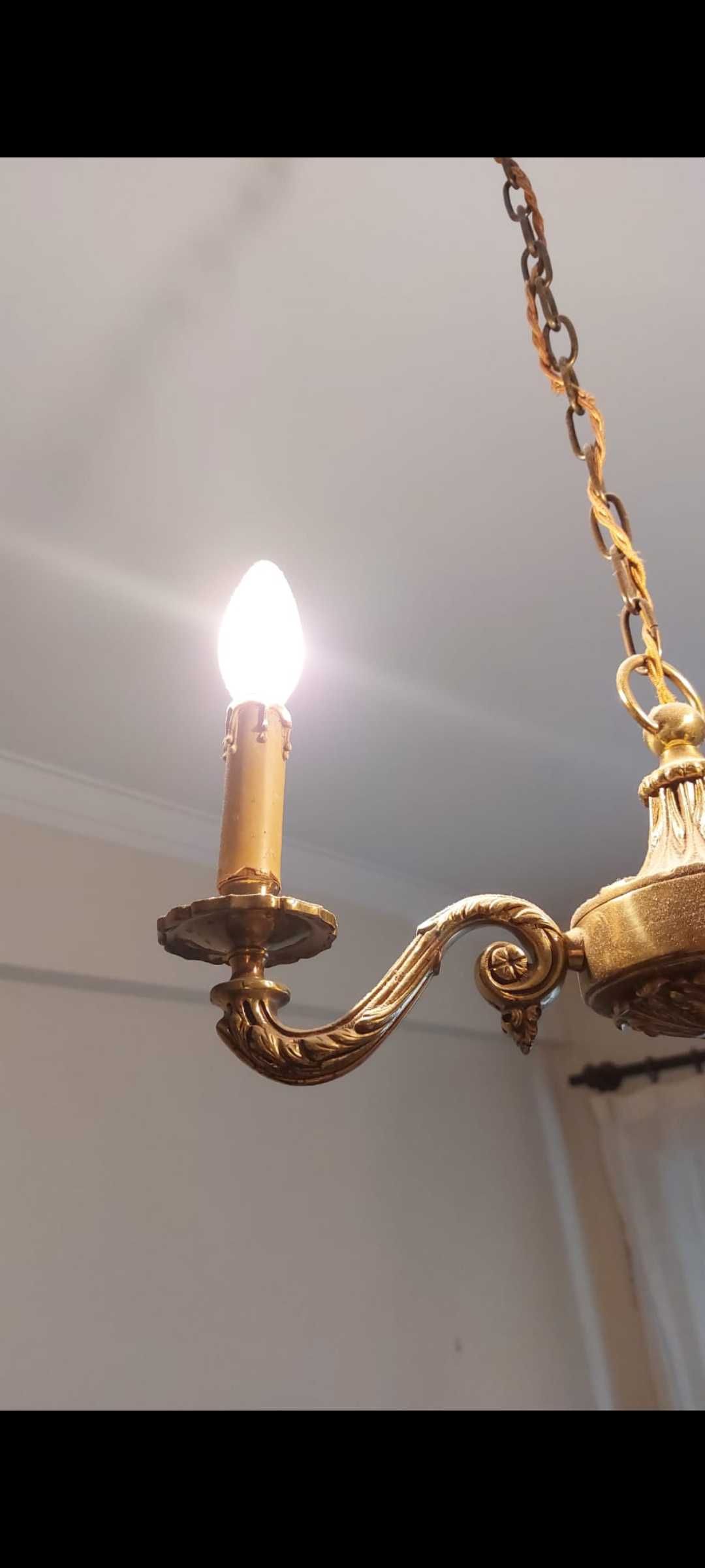 Candeeiro antigo para 3 lampadas