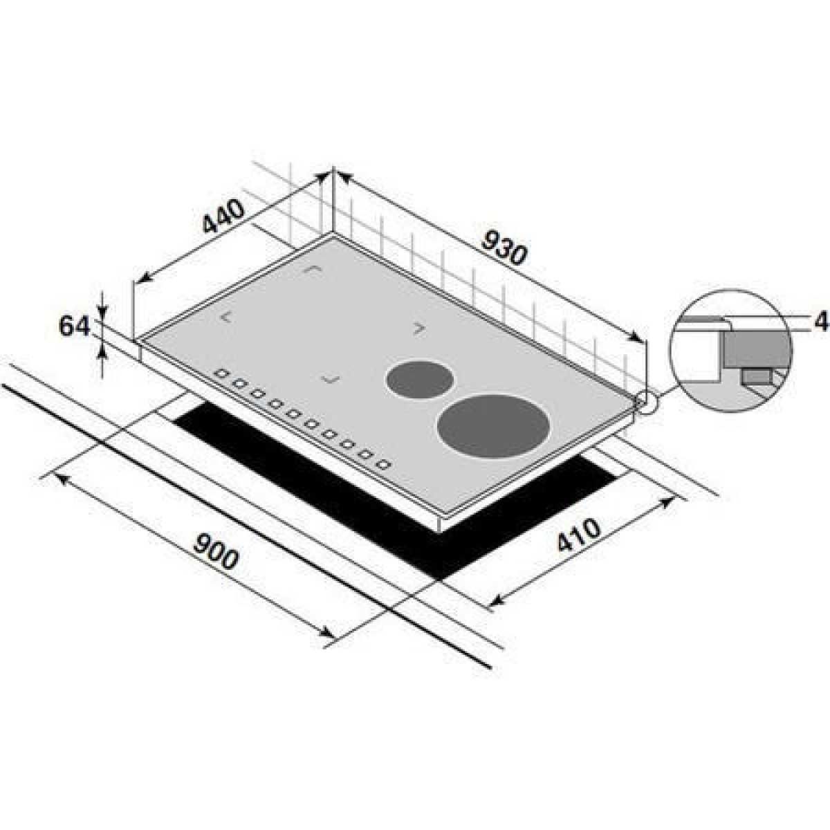 Placa 4 zonas Indução marca DeDietrich 90/41
