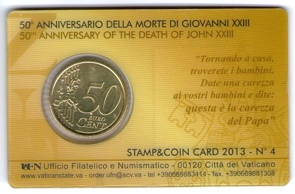 Vaticano 2010/13 (Stamp & Coincard 1-4) DESCONTO 15% (tempo lmitado)