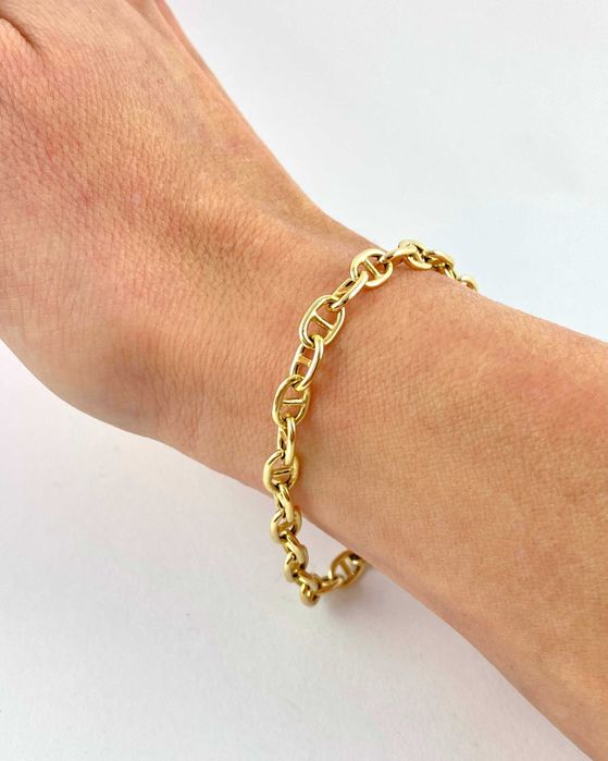 ZŁOTA bransoletka GUCCI retro owalna PRÓBA 585 (14K) długość 22 cm