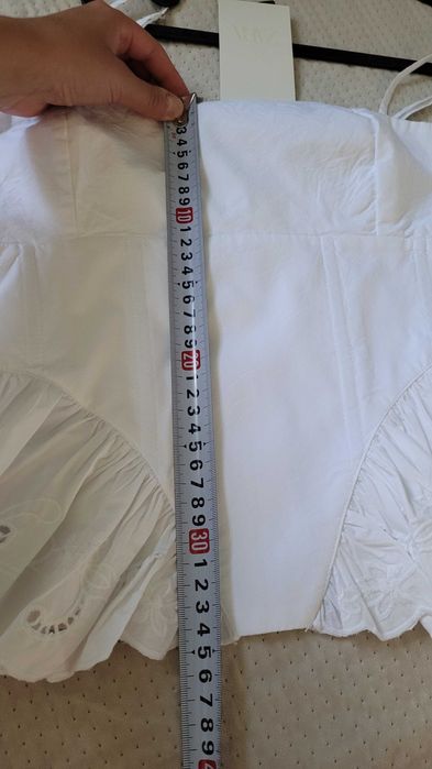 top bluzka Zara biała gorset hafty bawełniana XS 34 hafty haftowana